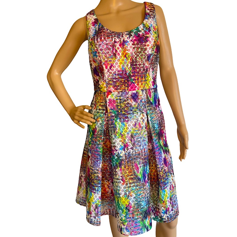 NEW YORK & CO  | ABSTRACT MULTICOLOR DRESS  SZ 8